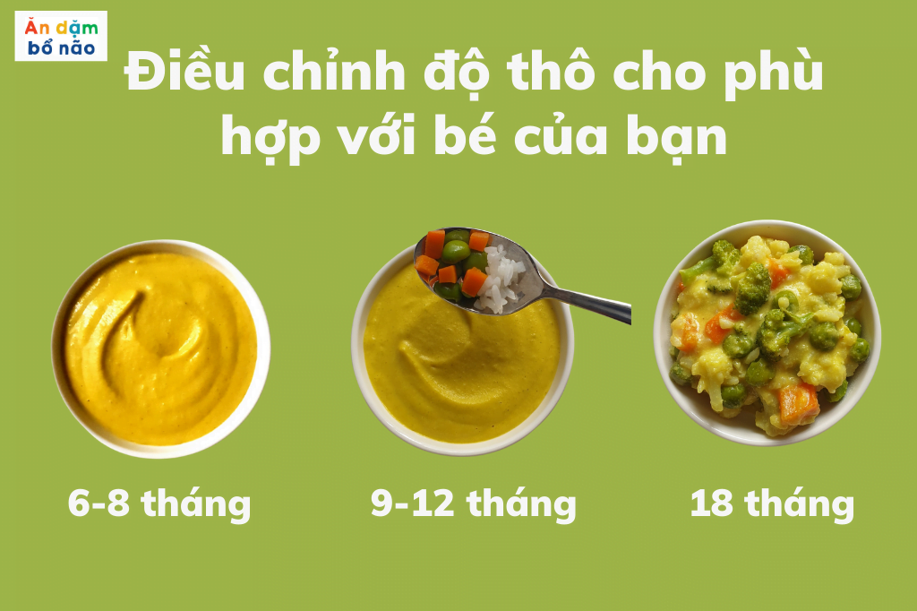 Độ thô khác nhau cho các bé ở độ tuổi khác nhau