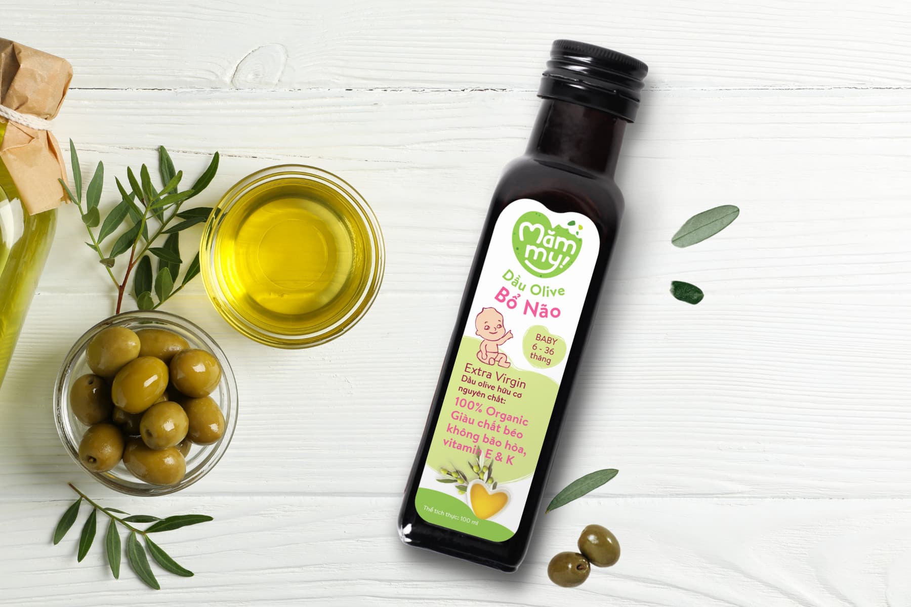 Dầu olive Mammy - Dầu 100% nguyên chất, hữu cơ
