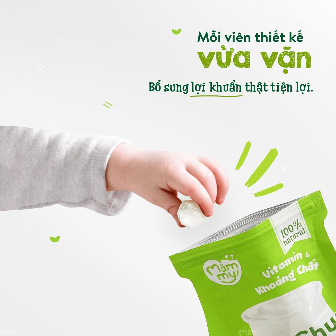 Sữa chua sấy khô Mămmy viên tròn tiện lợi cho bữa phụ bé