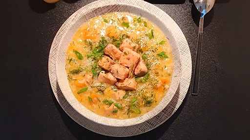 Cháo cá lóc đậu lăng đỏ khoai lang