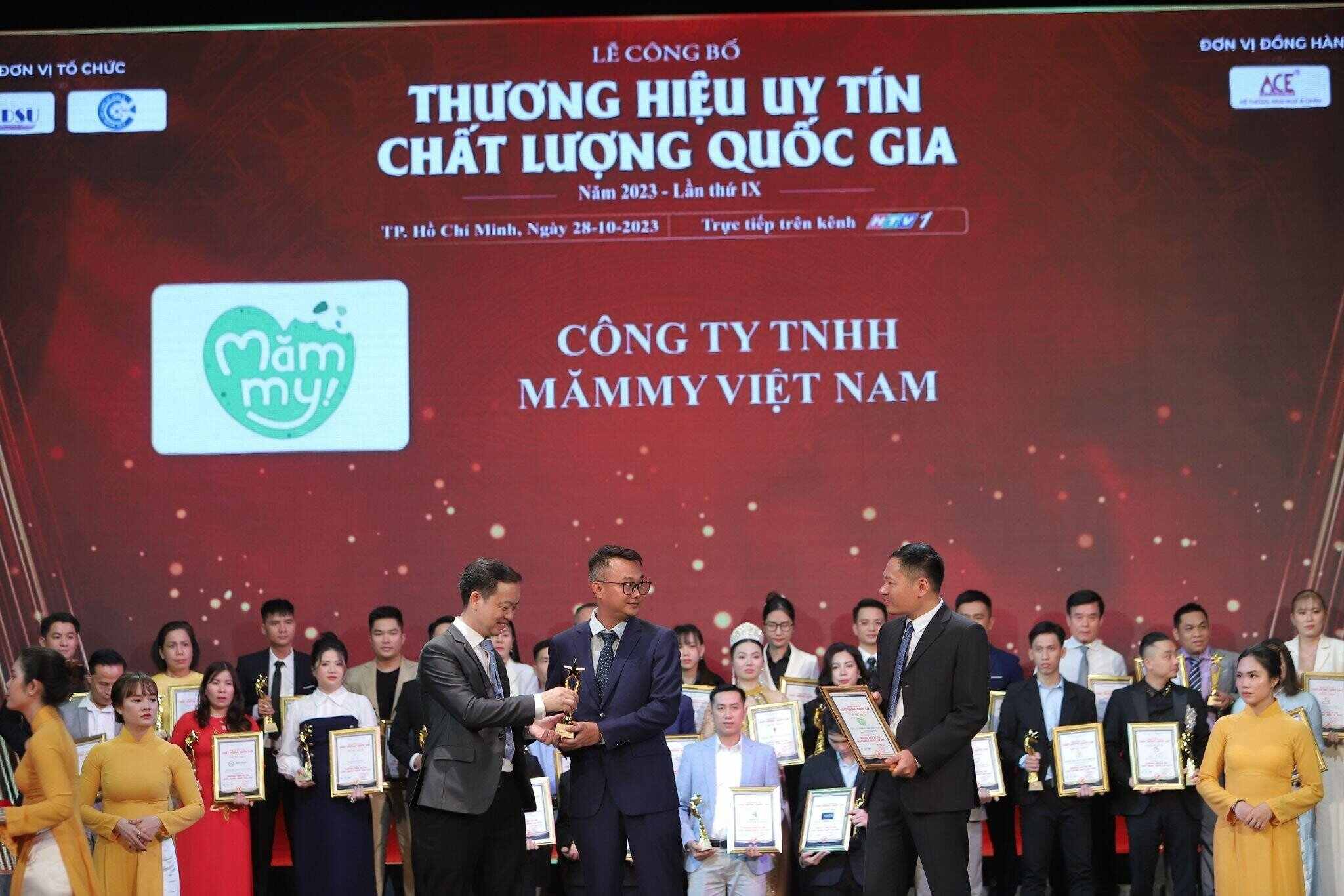 Mămmy nhận giải thưởng Thương hiệu uy tín chất lượng Quốc Gia năm 2023