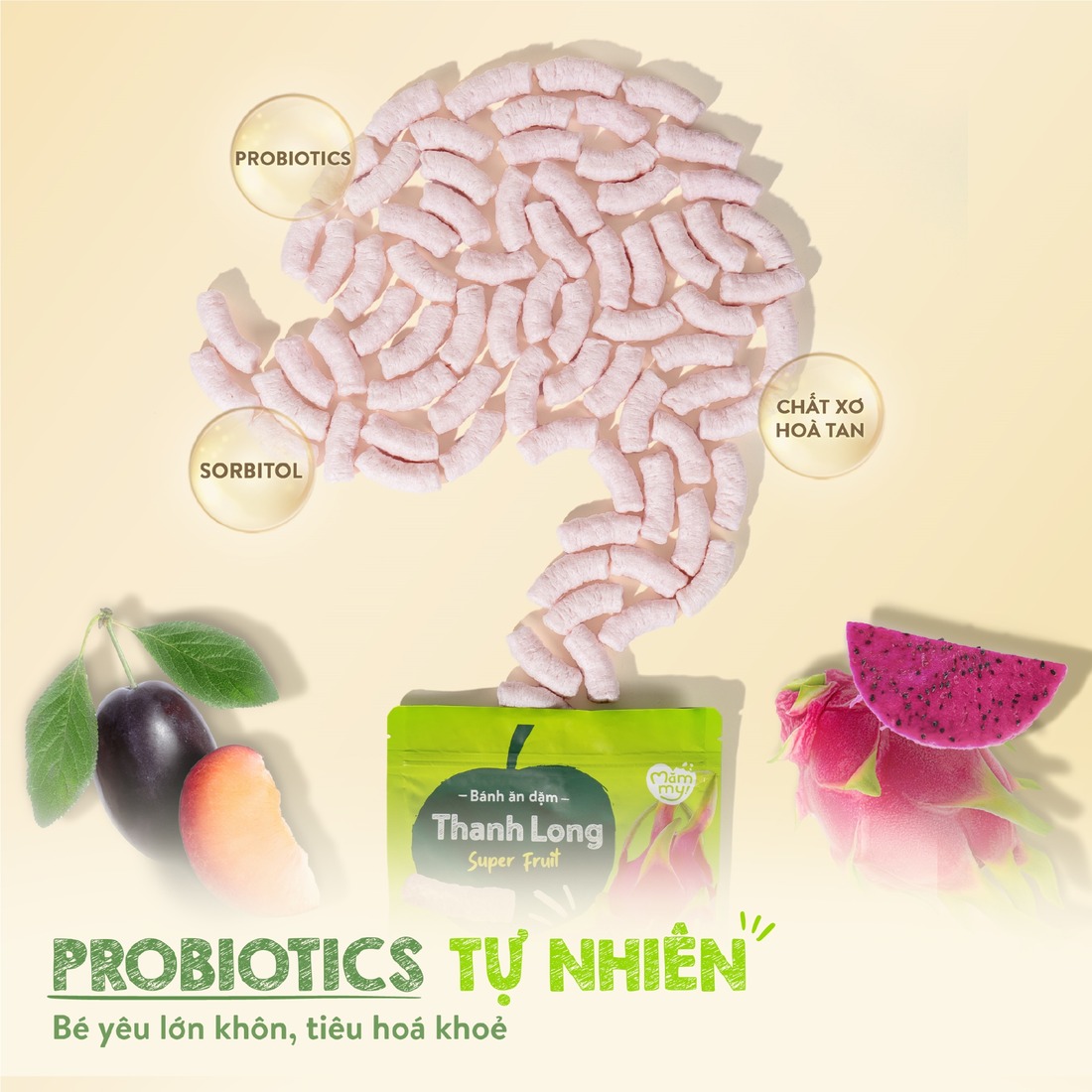 Lợi ích bánh ăn dặm cho bé vị thanh long Mămmy