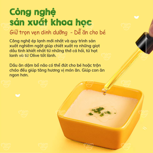 Dầu Mămmy có hương vị dịu nhẹ giúp bé dễ làm quen