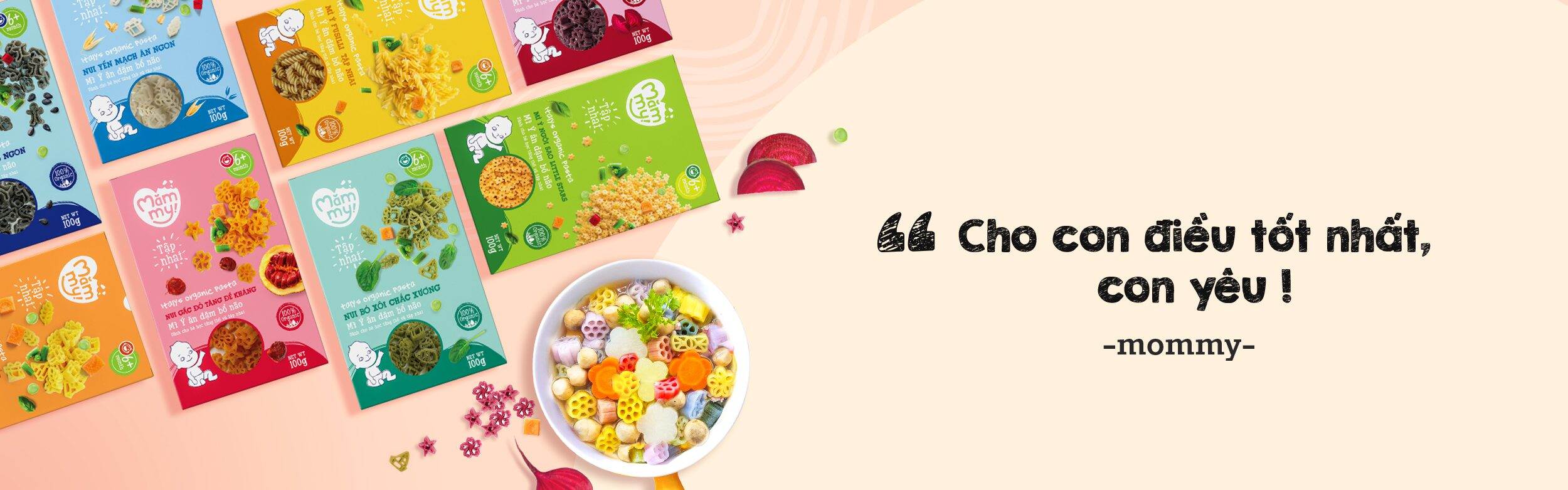 Banner chính - Nui ăn dặm bổ não Mămmy