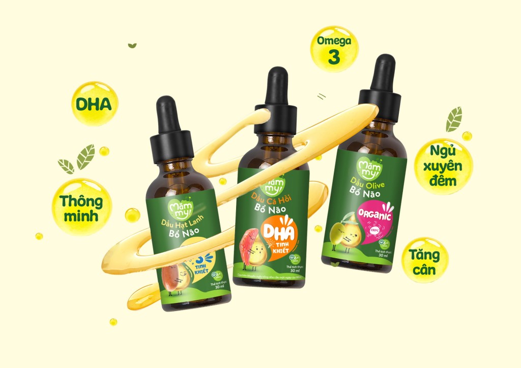 Set 3 dầu ăn dặm bổ não Mămmy 30ml