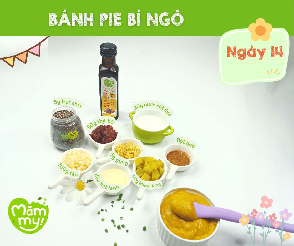 Thực đơn ăn dặm cho bé Bánh pie bí ngô