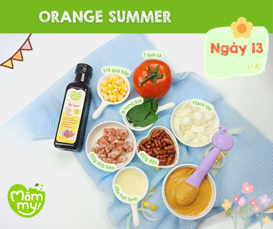 Thực đơn ăn dặm cho bé Orange summer