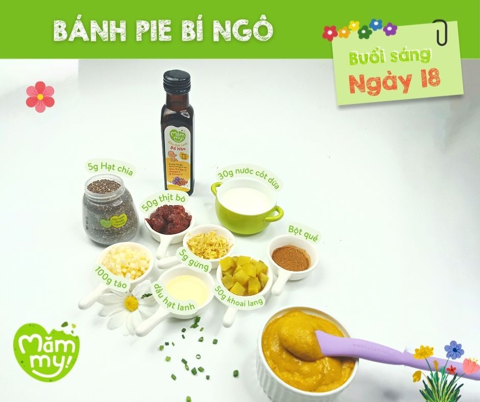 Thực đơn ăn dặm cho bé tăng cường_ Bánh pie bí ngô