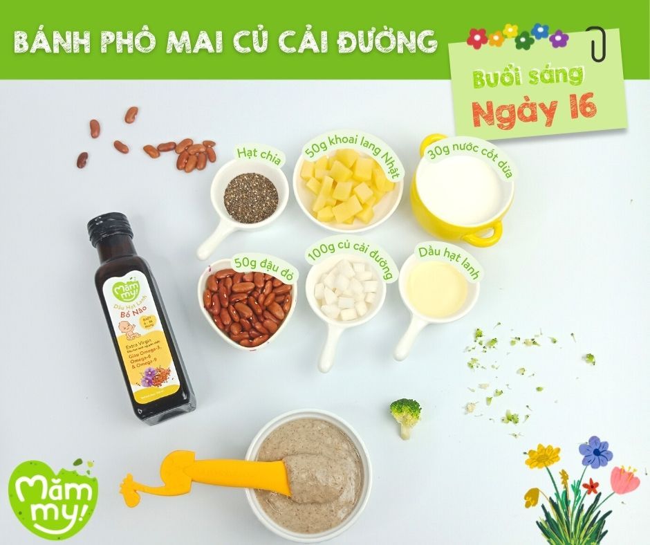 Thực đơn ăn dặm cho bé_ Phô mai, củ cải đường