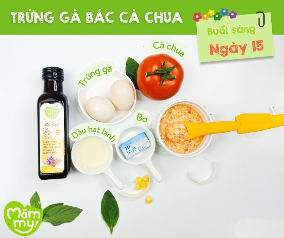 Thực đơn ăn dặm cho bé _ Trứng gà bác cà chua