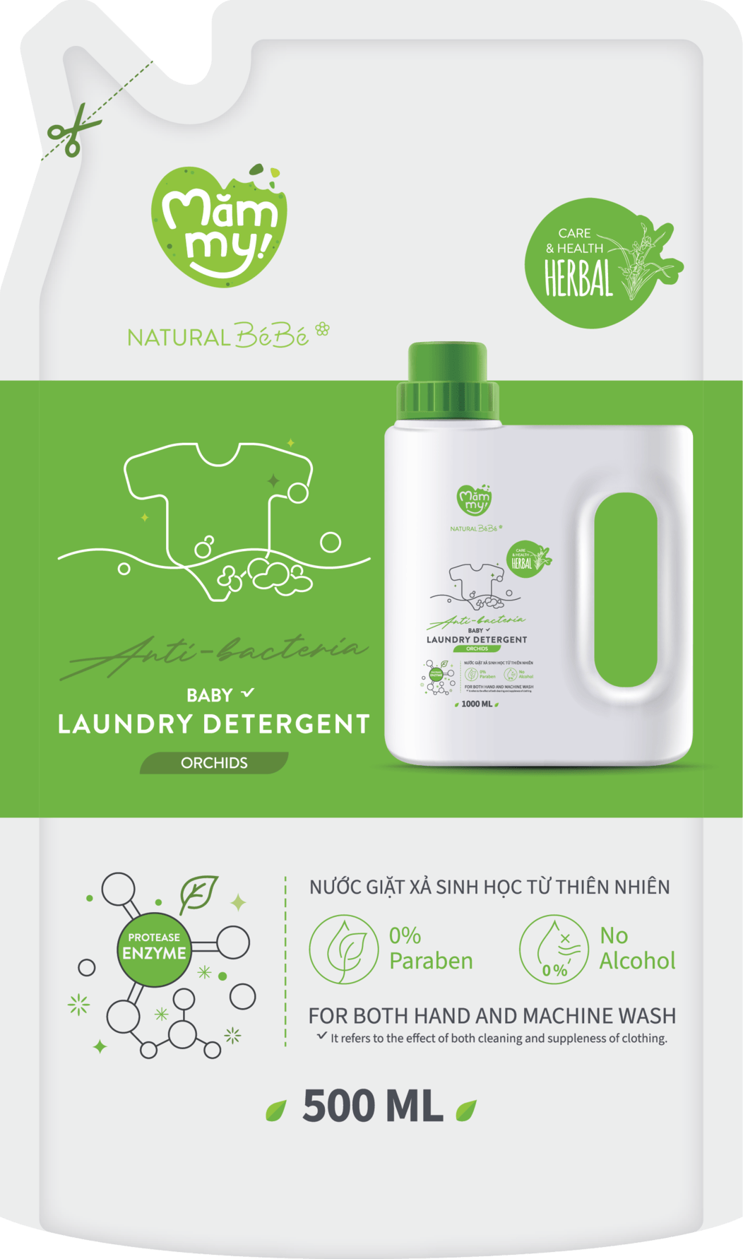 Nước giặt xả sinh học mùi nắng Mămmy - 500ML