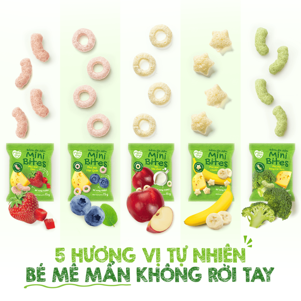 Bánh ăn dặm Minibites bổ sung canxi cho bé