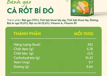 Bảng thành phần bánh ăn dặm tốt và an toàn cho bé