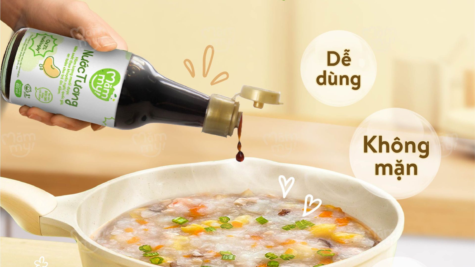 Nước tương giảm mặn Mămmy cho bé từ 1 tuổi