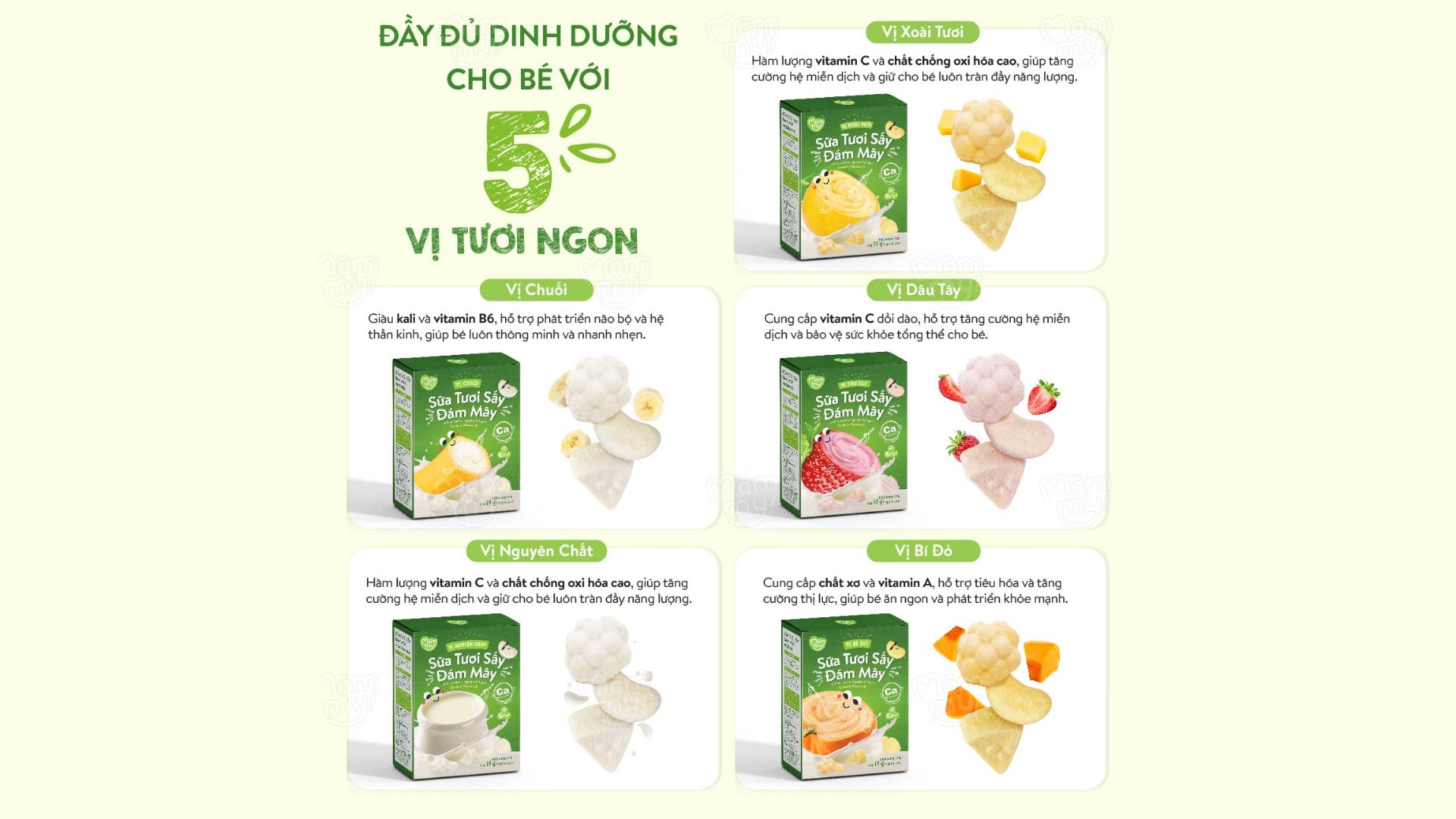 Sữa tươi sấy đám mây Mămmy cho bé